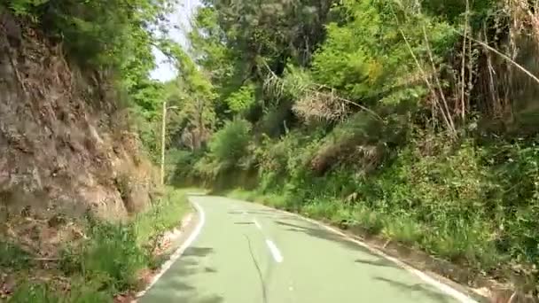 Punto Vista Plano Montar Bicicleta Vouzela Portugal Cuenta Con Una — Vídeo de stock