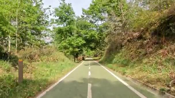 在葡萄牙Vouzela骑自行车的照片 介绍自行车道和自然景观的全景 — 图库视频影像