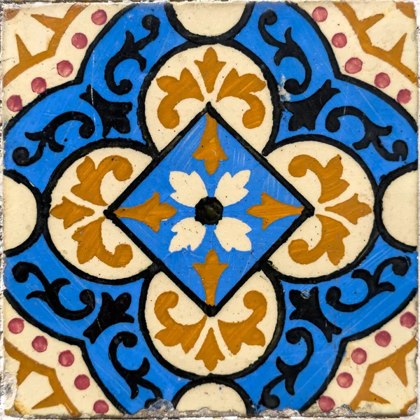Gamla Traditionella Portugisiska Azulejos Målade Keramiska Tilework — Stockfoto