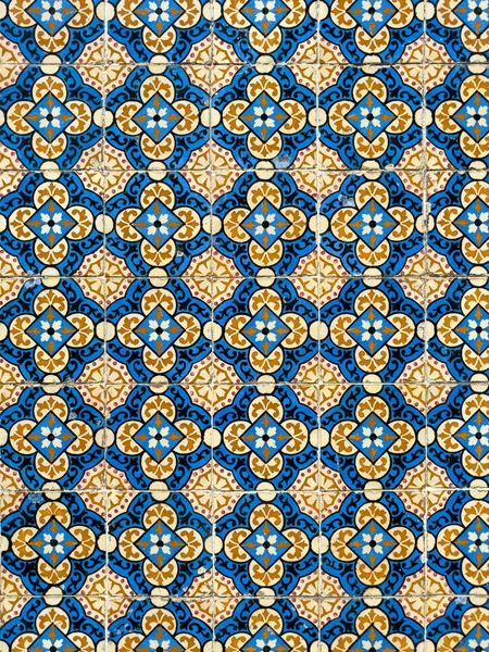 Staré Tradiční Portugalské Azulejos Malované Keramické Dlaždice — Stock fotografie