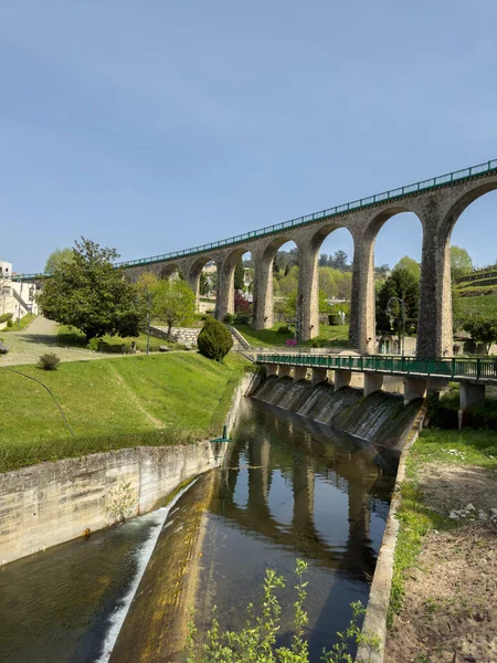 Ponte Ferroviária Antiga Jardim Vouzela Portugal Numa Tarde Ensolarada — Fotografia de Stock