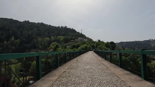 Vouzela Portugal Circa April 2023 Point View Shot Riding Bicycle — Stock Video