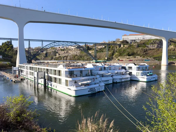 Porto Portugal Circa April 2023 Douro Cruises Moored Next Infante — Stock Photo, Image