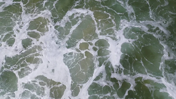 Pohled Shora Vlny Narážející Písečnou Plážovou Anténu Pohled Ptačí Perspektivy — Stock fotografie