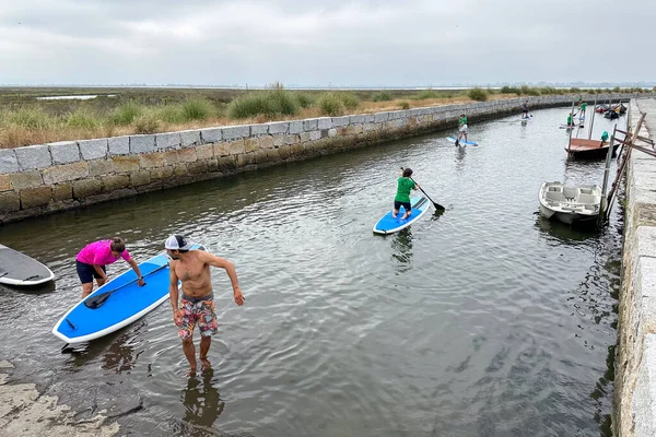 Murtosa Portugal Circa June 2023 Tourists Practicing Stand Paddle Walk — Stock Photo, Image