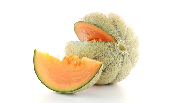 Melon Miellat Juteux Sur Fond Blanc — Photo