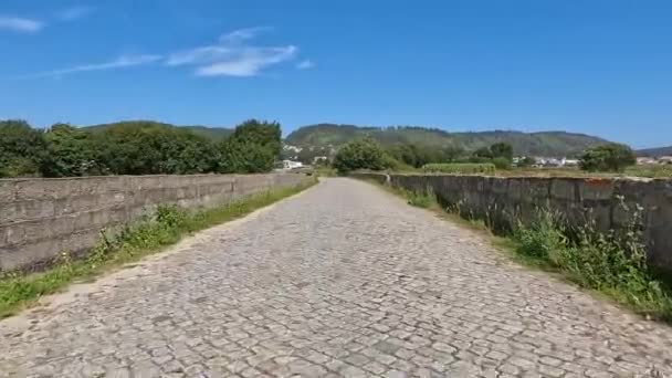 Esposende Portugal Agosto 2023 Vista Panorâmica Andar Bicicleta Longo Ecovia — Vídeo de Stock