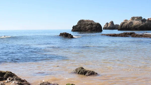 Vau Beach Portimao Portugal Detail Rocks — Stock Photo, Image