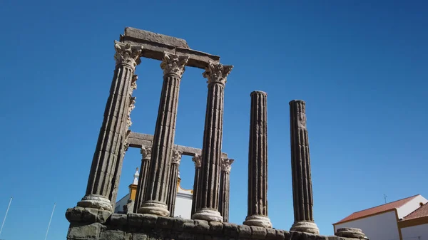 Arkitektoniske Detaljer Det Romerske Tempelet Evora Portugal Eller Dianas Tempel – stockfoto