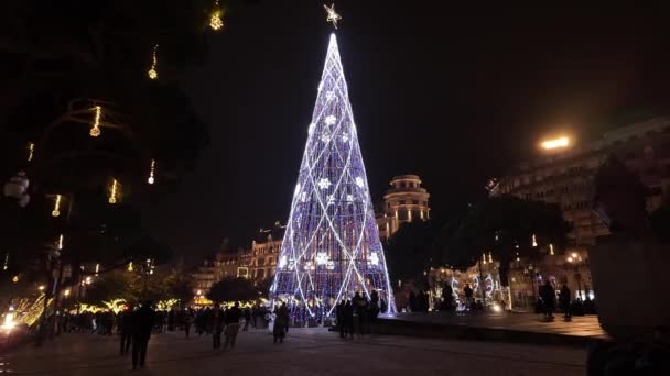 Porto Portugal Décembre 2023 Décorations Noël Dans Les Rues Ville — Video