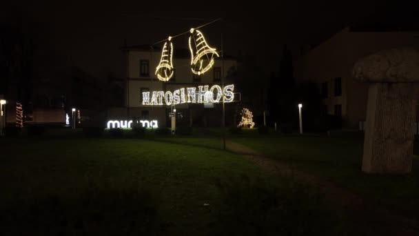 Matosinhos Portugalsko Prosince 2023 Vánoční Ozdoby Ulicích Města Vánoční Trh — Stock video