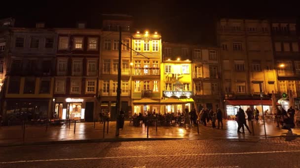 Porto Portugal Dezembro 2023 Decorações Natal Nas Ruas Cidade Vida — Vídeo de Stock
