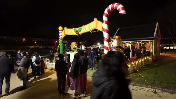 アベイロ ポルトガル December 2023 市街地のクリスマスの装飾 — ストック動画