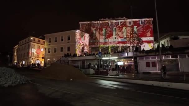 Aveiro Portugal Décembre 2023 Décorations Noël Dans Les Rues Ville — Video