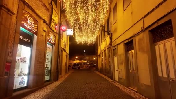 Ovar Portugal December 2023 Christmas Decorations City Streets December 2Nd — Stock Video
