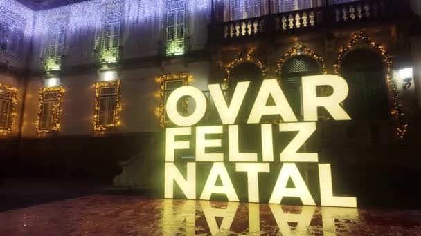 Ovar Portugalsko Prosince 2023 Vánoční Ozdoby Ulicích Města Budou Prosince — Stock video