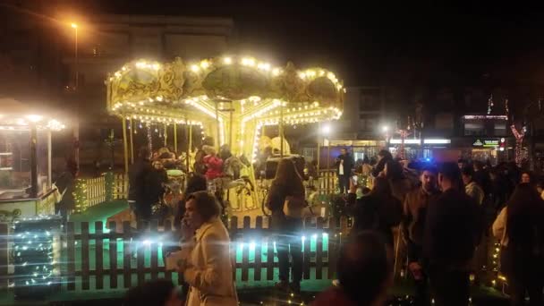 Maia Portugal Diciembre 2023 Decoraciones Navideñas Las Calles Ciudad Medio — Vídeos de Stock