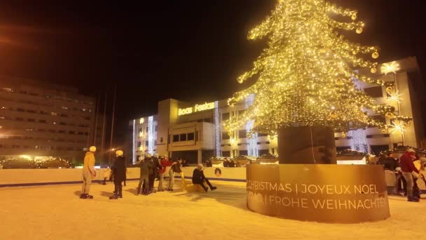 Maia Portugal December 2023 Christmas Decorations City Streets Half Million — Stock Video
