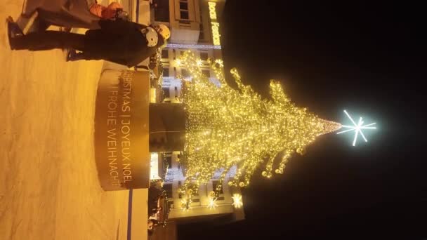 Maia Portugal Dezembro 2023 Decorações Natal Nas Ruas Cidade Meio — Vídeo de Stock