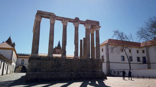 Evora Portugal Circa March 2019 Arkitektonisk Detalj Det Romerske Tempelet – stockfoto
