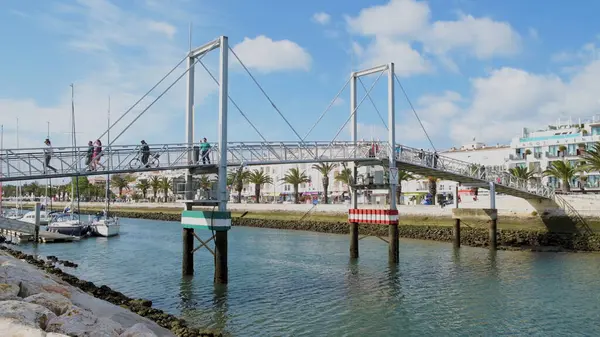Lagos Portugal Circa May 2018 Timelapse Lift Bridge Lagos Marina — Stock Photo, Image