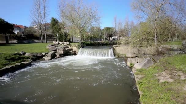 Cachoeira Rio Caster Parque Cidade Ovar — Vídeo de Stock