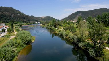 View from the bridge over Mondego river in Penacova - Portugal.