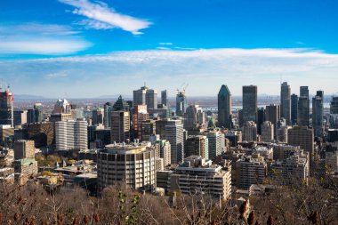 Montreal Canada skyline seen from Mount Royal Park