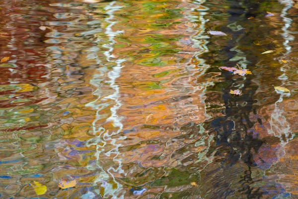Färgglada Höstlöv Reflektioner Floden — Stockfoto