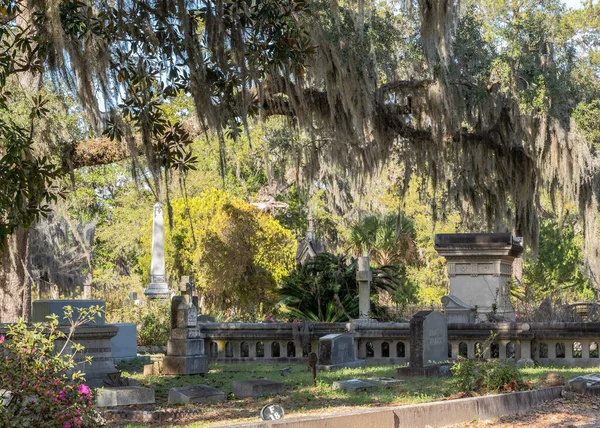 Savannah Georgia Febrero 2023 Vista Del Histórico Cementerio Bonaventure Con — Foto de Stock