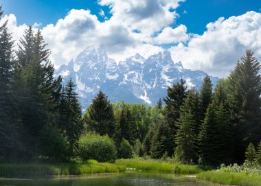 Grand Teton Ulusal Parkı 'ndan güzel manzara