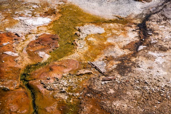 Textura Vytvořená Geotermálními Gejzíry Yellowstonského Národního Parku Wyomingu — Stock fotografie