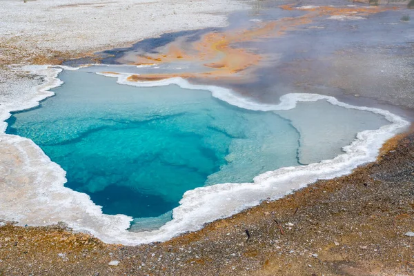 View Geothermal Geyser Seen Yellowstone National Park Wyoming — Stock Photo, Image