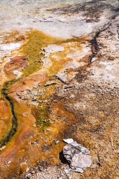 Textura Formada Por Géiser Geotérmico Visto Desde Parque Nacional Yellowstone —  Fotos de Stock