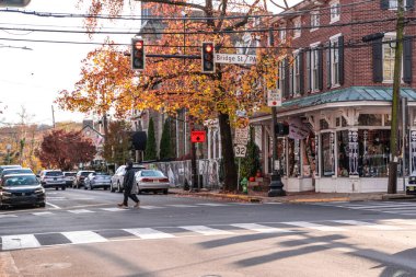 Yeni Umut, Pennsylvania 13 Kasım 2023 Bucks County 'deki Sonbahar Yaprakları' ndan Sonbahar Sokak Sahnesi