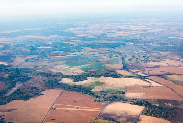 Uitzicht Grote Hoogte Het Europese Platteland Velden Townships — Stockfoto