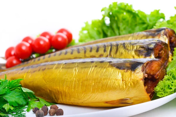 Appetizing Smoked Fish Platter — Stock Photo, Image