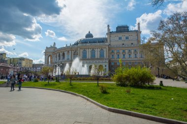 ODESSA, UKRAINE - APR 29, 2019: Odessa Opera and Ballet Theater