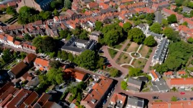Güney Hollanda, Hollanda 'daki güçlendirilmiş Brielle kentinin hava manzarası.