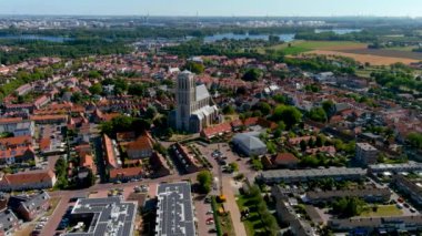 Güney Hollanda, Hollanda 'daki güçlendirilmiş Brielle kentinin hava manzarası.