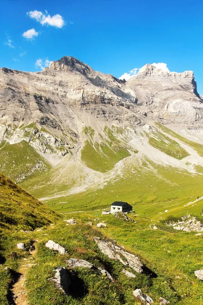 风景如画的高山风景 高山间绿草幽谷 瑞士阿尔卑斯山 — 图库照片