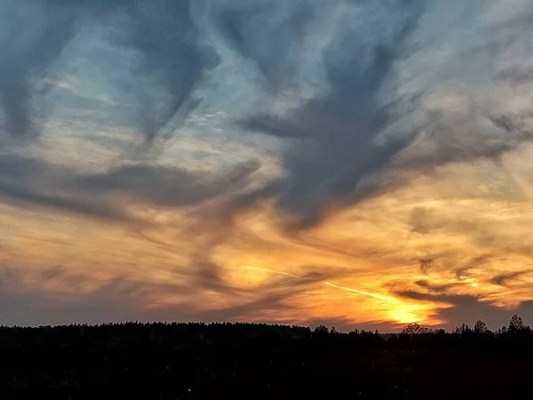 Небо Заході Сонця Хмари Небі Під Час Заходу Сонця — стокове фото