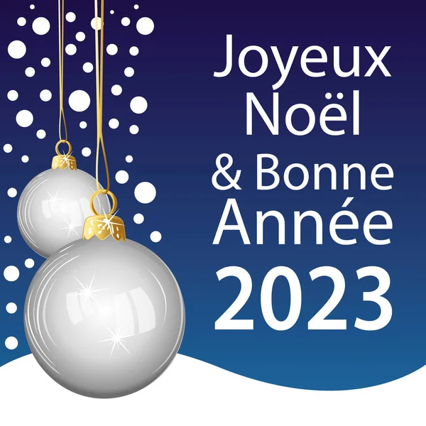 Frohe Weihnachten Und Ein Gutes Neues Jahr 2023 Französisch Vektor — Stockvektor