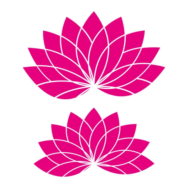 Pink Lotus Flowers Design Elements Vector Set — Stockvektor