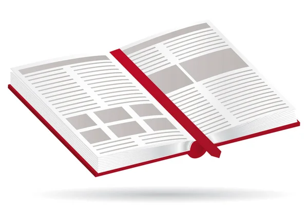 Red Vector Open Book Literature Icon Illustration — Stock Vector