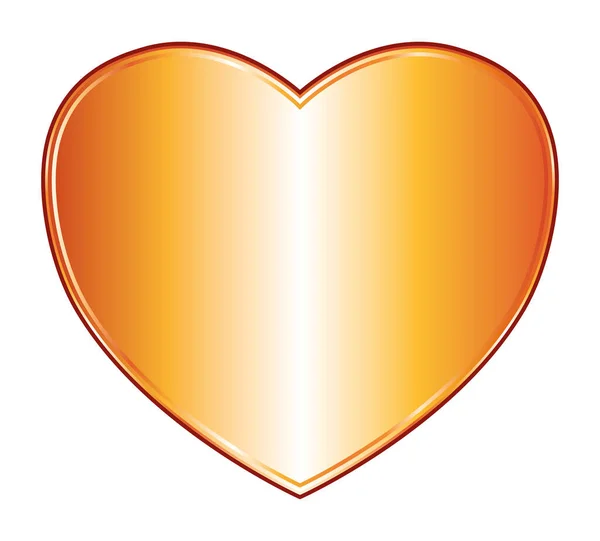 Χρυσή Διανυσματική Καρδιά Εικονογράφηση Εικονίδιο Αγάπης — Διανυσματικό Αρχείο