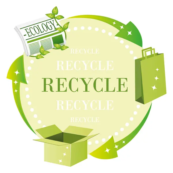 Ανακύκλωση Εικονογράφηση Διανυσμάτων Για Την Ανακύκλωση Χαρτονιού — Διανυσματικό Αρχείο