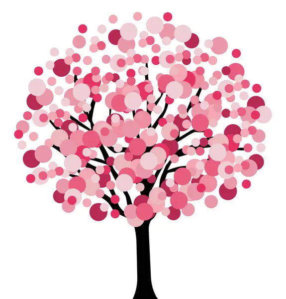 Άνθος Κερασιάς Ροζ Δέντρο Χειροποίητη Διανυσματική Απεικόνιση Άνοιξη — Διανυσματικό Αρχείο