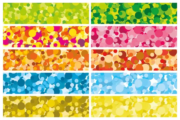 Kleurrijke Lenzen Confetti Webbanners Set Commerciële Achtergronden Verzameling Van Handgetekende Stockillustratie