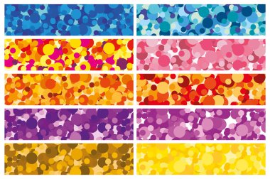 Renkli lensler ya da konfeti web pankartları. 10 ticari geçmiş. El çizimi vektör pazarlama koleksiyonu II.